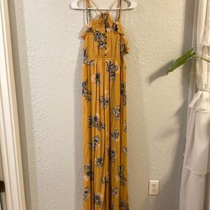 Mustard floral dress